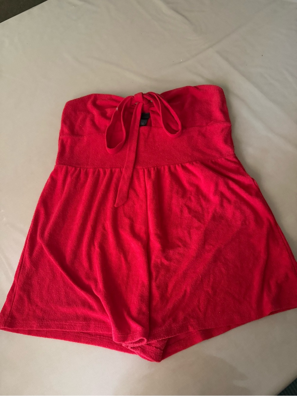 wild fable red Strapless Terry Romper Shorts